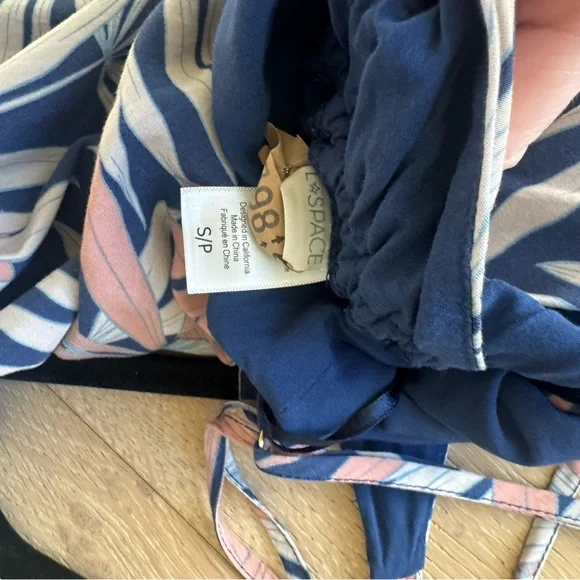 L*Space Tropical Leaf Midi Dress in Blue and Pink - Picture 7 of 7